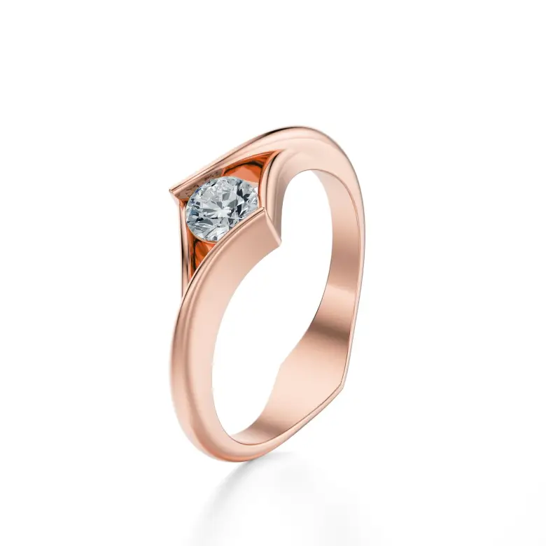 Pierścionek z diamentem różowe złoto AJPZ_105